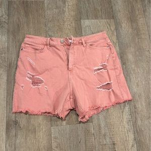 Lauren Conrad's Womens Super High Rise Distressed Denim Shorts 16 Short